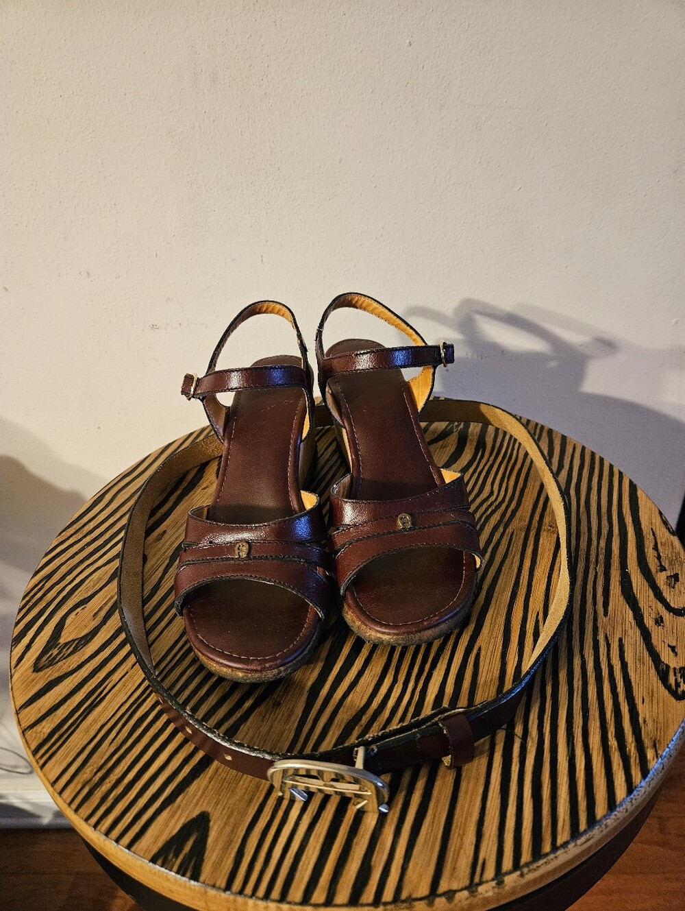 ETIENNE  AIGNER SANDALS AND BELT